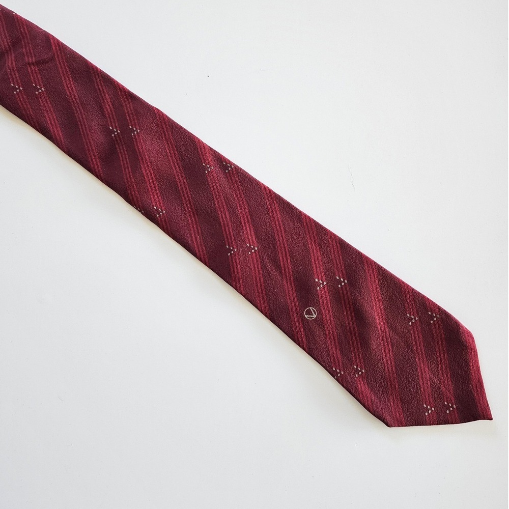 Valentino‎ VTG 100% Silk Red Striped Extra Maximalist Glamuratti Tie